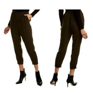 Vince black elastic waistband pull on crop pants small S